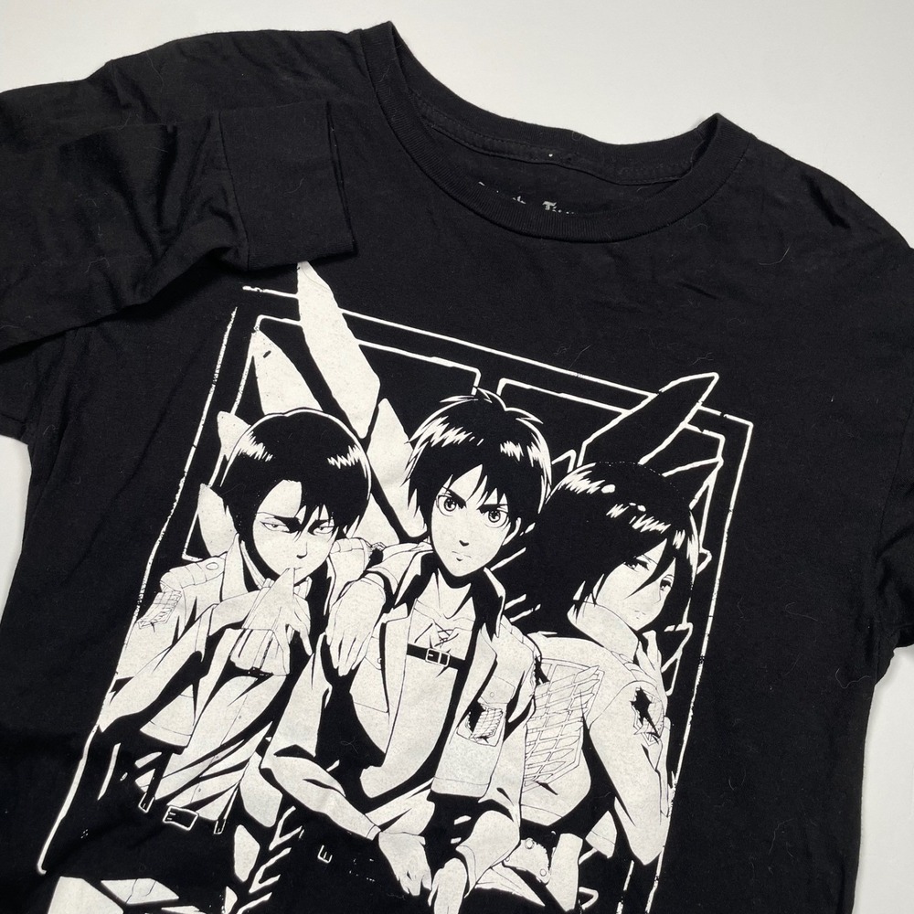 Ripple Junction Attack on Titan Long Sleeve Shirt Black Mens Small Anime Graphic